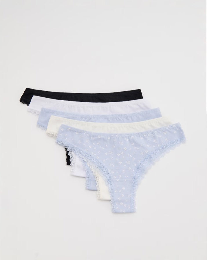 Chiloți cu dantelă, set de 5 perechi