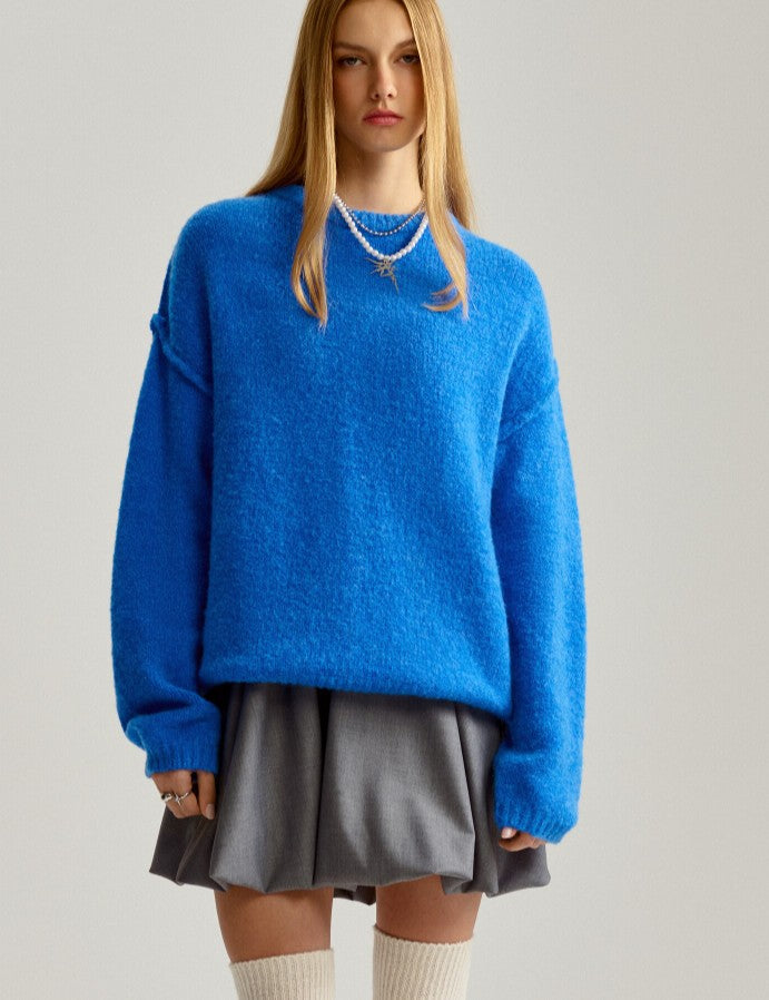 Pulover albastru oversize