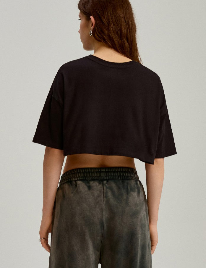 Tricou negru cu mânecă scurtă House