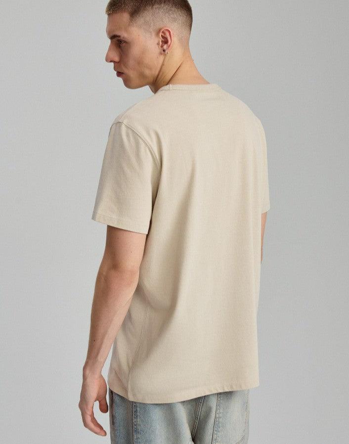 Tricou bej cu imprimeu Duck you