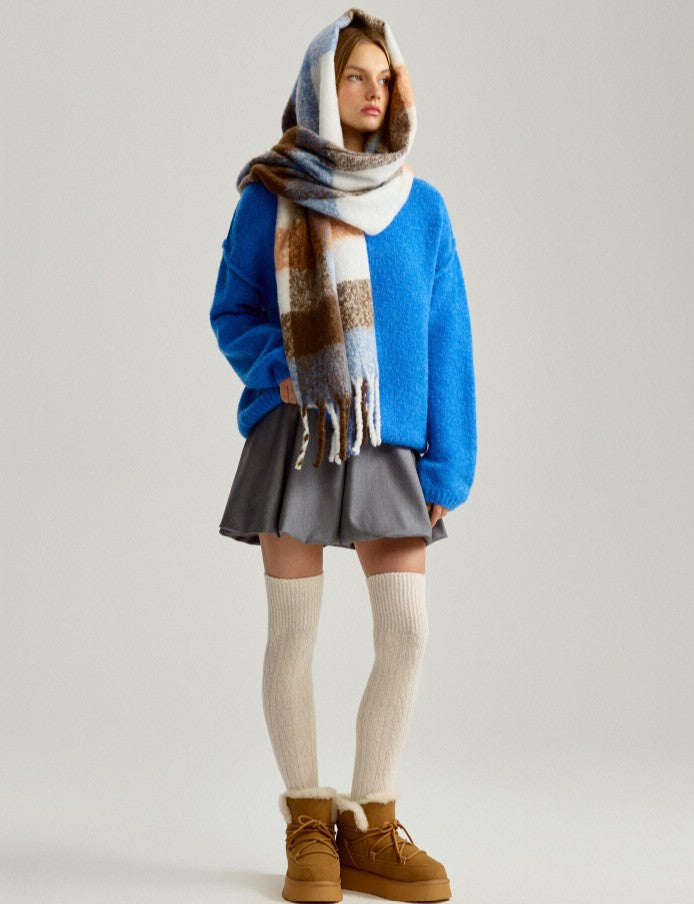 Pulover albastru oversize