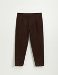 Pantaloni maro cu croială smooth croială carot